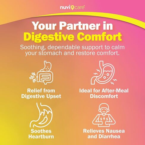 تخفيف اضطراب المعدة - دواء البزموت المضاد للإسهال - دواء ارتجاع الحمض للغثيان وحرقة المعدة وتخفيف عسر الهضم - كبسولات سائلة عامة (30 عددًا) in Kuwait