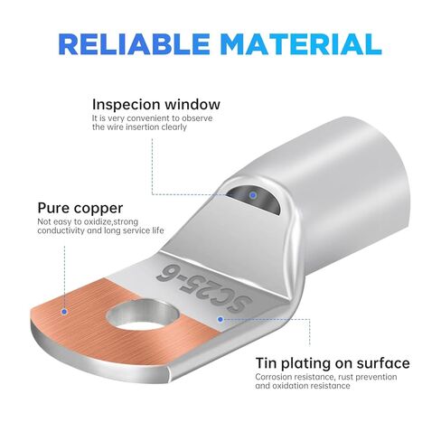 80 قطعة من عروات الأسلاك النحاسية كابل البطارية ينتهي تشكيلة AWG 2 4 6 8 10 12 موصلات الأسلاك المقياس مع أنابيب الانكماش الحراري 3:1 YY016 in Kuwait