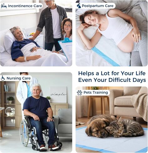 Super Absorbent Disposable Underpads - XXL (30" x 36") Leakproof Bed Pads | Quick-Dry, Ultra Thick for Heavy Incontinence | Chux Pads for Adults, Seniors, Kids, Baby & Pets - 50 Pack in Kuwait