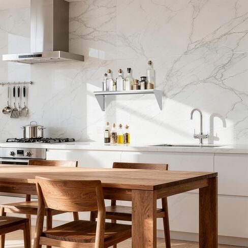 Stainless Steel Shelf 12" x 24", 210LBS Wall Mounted Commercial Stainless Steel Shelving, Stable Stainless Wall Shelf for Kitchen, Bar, Restaurant and Garage in Kuwait