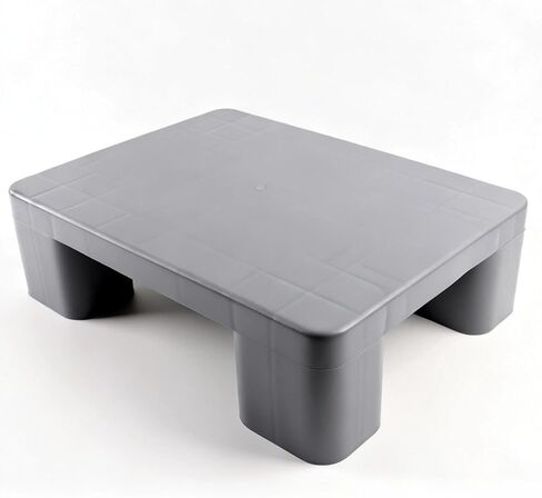 Plastic Dunnage Rack – Heavy-Duty Gray Block Pallet for Basement or Commercial Food Storage, 15.7" x 11.8" x 4.7", 700LBS Load Capacity Plastic Pallets for Dry Floor Organization in Kuwait