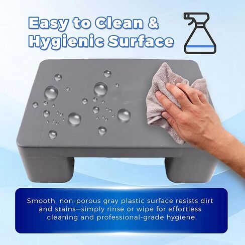 Plastic Dunnage Rack – Heavy-Duty Gray Block Pallet for Basement or Commercial Food Storage, 15.7" x 11.8" x 4.7", 700LBS Load Capacity Plastic Pallets for Dry Floor Organization in Kuwait