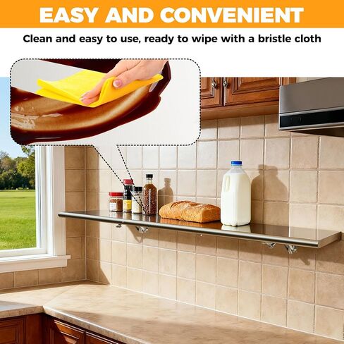 Concession Shelf 50" L x 12''W Folding Shelf Stainless Steel Food Shelf Stand Serving for Concession Serving Window in Kuwait