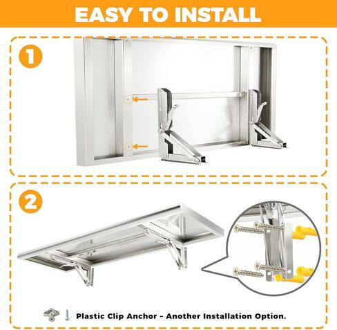 Concession Shelf 50" L x 12''W Folding Shelf Stainless Steel Food Shelf Stand Serving for Concession Serving Window in Kuwait