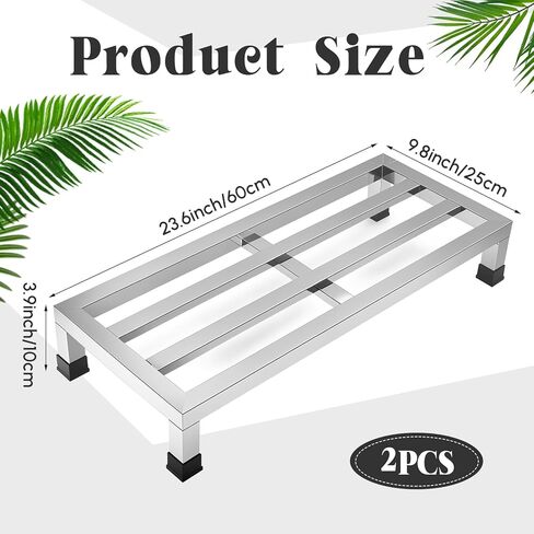2 Pack Dunnage Rack 23.6" Long x 15.8" Wide, 4" Height Stainless Steel Dunnage Rack 1000 lbs Capacity Storage Commercial Food Service Storage in Restaurant Kitchens Shop in Saudi Arabia