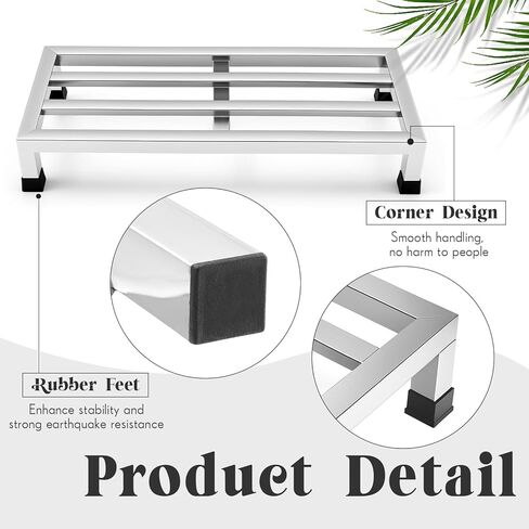 2 Pack Dunnage Rack 23.6" Long x 15.8" Wide, 4" Height Stainless Steel Dunnage Rack 1000 lbs Capacity Storage Commercial Food Service Storage in Restaurant Kitchens Shop in Saudi Arabia