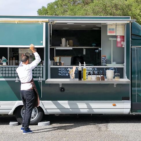 رف امتياز قابل للطي من الفولاذ المقاوم للصدأ مكون من قطعتين مقاس 30.48 سم × 91.44 سم، أرفف طعام قابلة للطي قابلة للطي، رف رفوف مثبت على الحائط عالي التحمل لنوافذ الامتياز، شاحنة الطعام in Kuwait