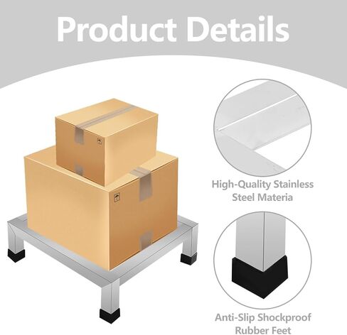 GRETJOB 3-Pack Stainless Steel Dunnage Rack, 11.8" L x 11.8" W x 3.9" H, 1000LB Capacity, No-Assembly Kitchen Floor Racks for Commercial Food Service, Restaurant, Bakery, Shop & Garage Storage in Kuwait