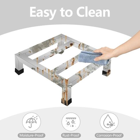 GRETJOB 3-Pack Stainless Steel Dunnage Rack, 11.8" L x 11.8" W x 3.9" H, 1000LB Capacity, No-Assembly Kitchen Floor Racks for Commercial Food Service, Restaurant, Bakery, Shop & Garage Storage in Kuwait