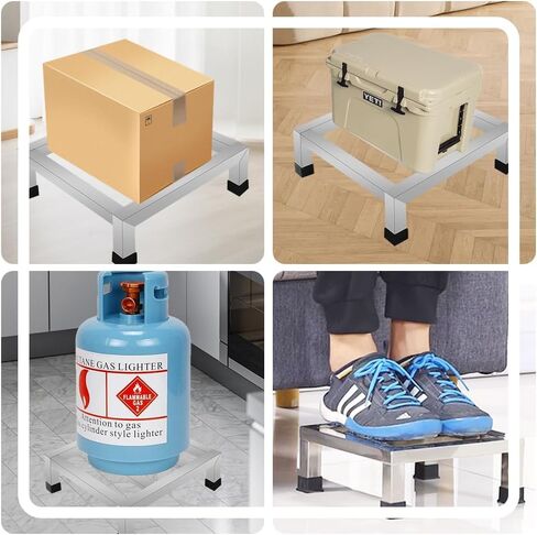 GRETJOB 3-Pack Stainless Steel Dunnage Rack, 11.8" L x 11.8" W x 3.9" H, 1000LB Capacity, No-Assembly Kitchen Floor Racks for Commercial Food Service, Restaurant, Bakery, Shop & Garage Storage in Kuwait