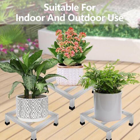 GRETJOB 3-Pack Stainless Steel Dunnage Rack, 11.8" L x 11.8" W x 3.9" H, 1000LB Capacity, No-Assembly Kitchen Floor Racks for Commercial Food Service, Restaurant, Bakery, Shop & Garage Storage in Kuwait