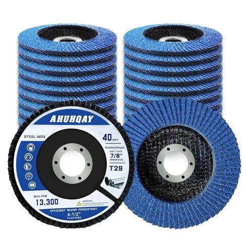 50 Pack Flap Discs 4 1/2" for Angle Grinder, 40/60/80/120 Grit, T29 Flap Disc, Die Grinder Sanding Disc, Zirconia Grinding Wheel for Metal, Wood, Stainless Steel Polishing Finishing in Kuwait