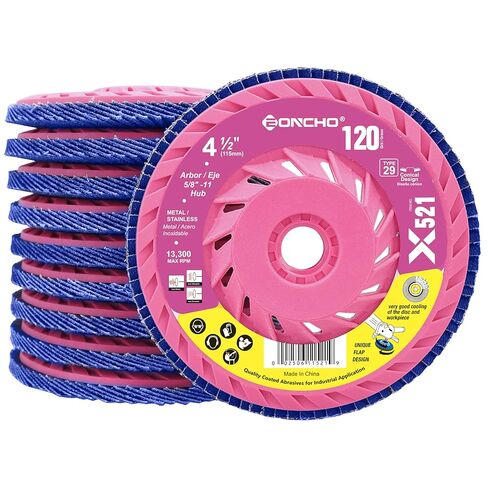 Flap Discs 40 Grit, 4-1/2 x 5/8-11 Inch Zirconia Flap Sanding Discs, Type 29 Grinding Wheel for Stainless Steel & Sheet Metal - 10 Pack in Kuwait