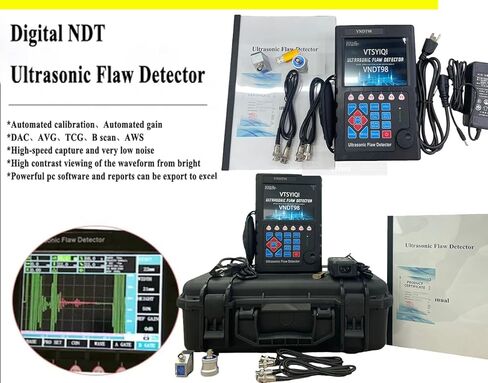 Ultrasonic Flaw Detector Flaw Detection Tools with Range 0 to 10000mm Automated Calibration Frequency Range 0.2 to 20MHz IP65 Standard Data Storage 500 Channels USB PC Software Color Display in Saudi Arabia