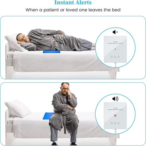 Briidea Bed Alarms and Fall Prevention for Elderly with 20'' * 28'' Weight Sensing Bed Pad (Wireless Alarm Included), Adjustable Volume and Long Range Alert for Home Safety in Saudi Arabia
