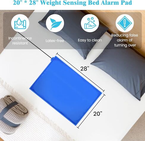 Briidea Bed Alarms and Fall Prevention for Elderly with 20'' * 28'' Weight Sensing Bed Pad (Wireless Alarm Included), Adjustable Volume and Long Range Alert for Home Safety in Saudi Arabia