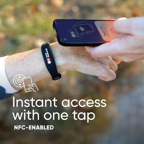 Medical ID Bracelet for Women & Men – NFC Enabled, Water-Resistant, Emergency Medical Info & Location Sharing When Scanned, Easily Update Profile, No Batteries or Subscription Required in Saudi Arabia