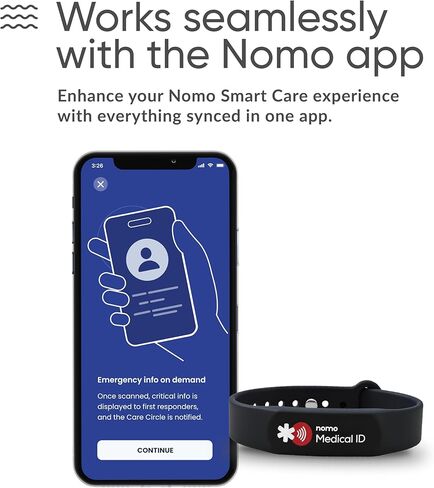 Medical ID Bracelet for Women & Men – NFC Enabled, Water-Resistant, Emergency Medical Info & Location Sharing When Scanned, Easily Update Profile, No Batteries or Subscription Required in Saudi Arabia