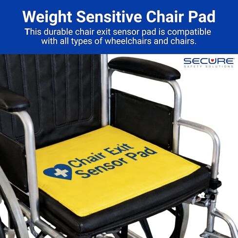 Secure Safety Solutions Chair Exit Alarm for Elderly Fall Prevention, Wheelchair Patient Alarm with 12" x 12" Sensor Pad, 80 dB Alert Monitor, Automatic Reset Caregiver Alert System for Dementia Care in Kuwait