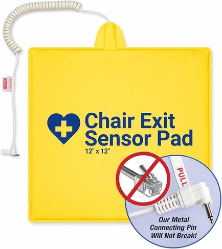 Secure Safety Solutions Chair Exit Alarm for Elderly Fall Prevention, Wheelchair Patient Alarm with 12" x 12" Sensor Pad, 80 dB Alert Monitor, Automatic Reset Caregiver Alert System for Dementia Care in Kuwait