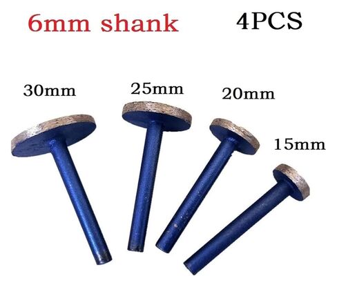 ACE850 4PCS 15/20/25/30mm Grinding Head 6mm Shank Diamond Sintered Mounted Points Carving Grind Wheel Polishing Tools ACE850 in Kuwait