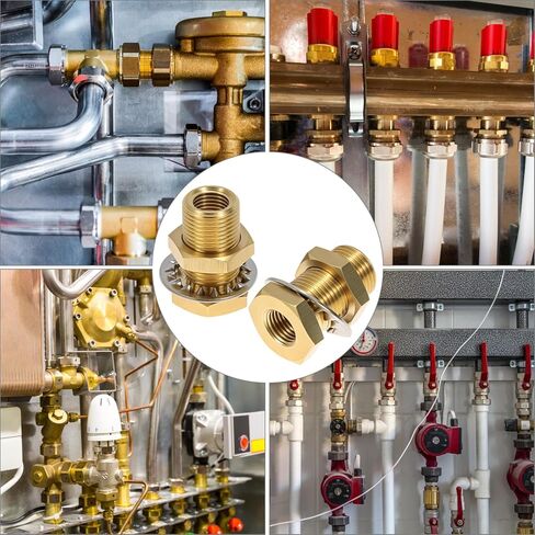 QWORK 1/4 وصلة تركيب الأنابيب النحاسية للحاجز، 4 قطع 1/4 بوصة خيط NPT، موصل خرطوم الإطار المناسب للخزان 1,200 رطل لكل بوصة مربعة in Saudi Arabia