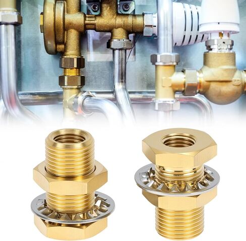 QWORK 1/4 وصلة تركيب الأنابيب النحاسية للحاجز، 4 قطع 1/4 بوصة خيط NPT، موصل خرطوم الإطار المناسب للخزان 1,200 رطل لكل بوصة مربعة in Saudi Arabia