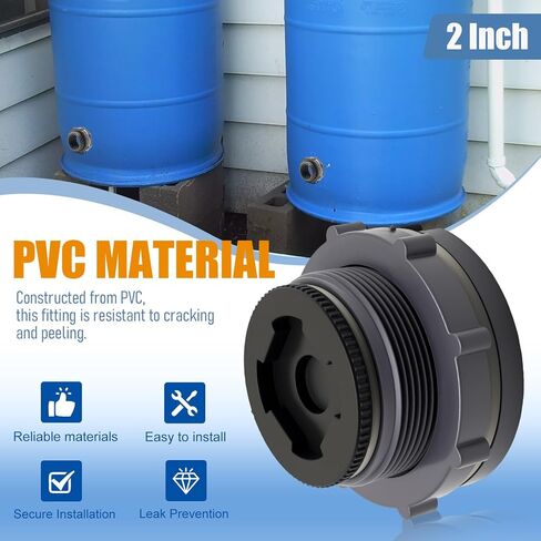2 بوصة NPT PVC تركيب الحاجز، موصل خزان المياه الإناث لأنظمة الري أحواض السمك براميل المطر in Saudi Arabia