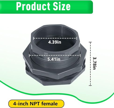 4 Inch PVC Bulkhead Fitting, PVC Bulkhead Fitting for Pools, Rain Barrels, Aquariums, Water Tank in Saudi Arabia