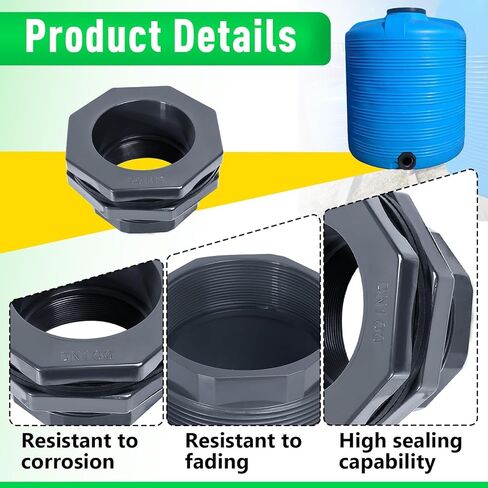 4 Inch PVC Bulkhead Fitting, PVC Bulkhead Fitting for Pools, Rain Barrels, Aquariums, Water Tank in Saudi Arabia