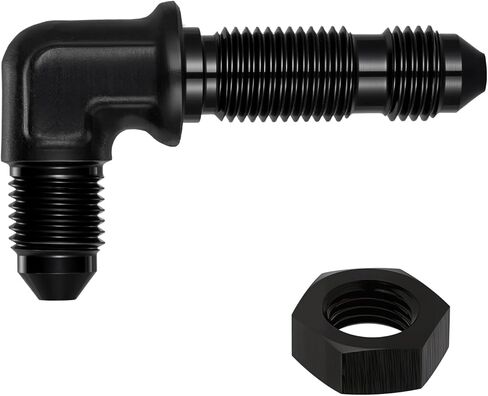 EVIL ENERGY Male 90 Degree 6AN Bulkhead Fitting Adapter Aluminum with 6AN Nut Black in Saudi Arabia