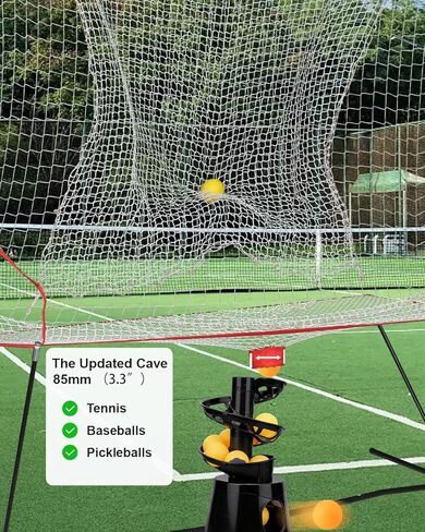Portable Tennis & Baseball Ball Recovery System Net, 6 x 7ft Portable Polyester Mesh and Fiberglass Frame, Collapsible Pickleball Trainer for Indoor/Outdoor in Kuwait