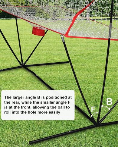 Portable Tennis & Baseball Ball Recovery System Net, 6 x 7ft Portable Polyester Mesh and Fiberglass Frame, Collapsible Pickleball Trainer for Indoor/Outdoor in Kuwait