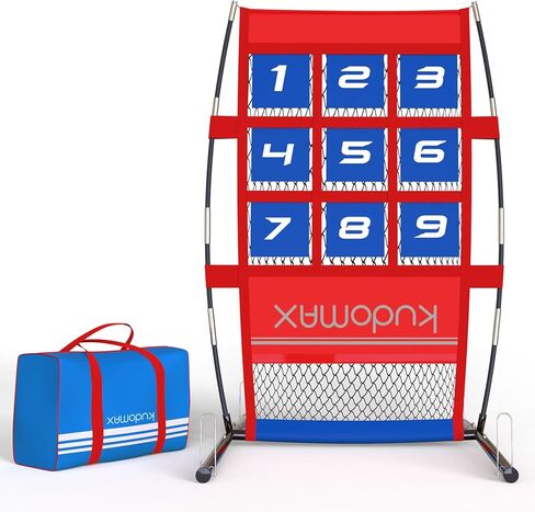 شبكة هدف الترويج - أتقن عرضك! نظام تدريب محمول مع منطقة ضربة مرقمة للبيسبول والكرة اللينة وكرة القدم. تتضمن حقيبة حمل وتتيح التجميع السريع in Kuwait