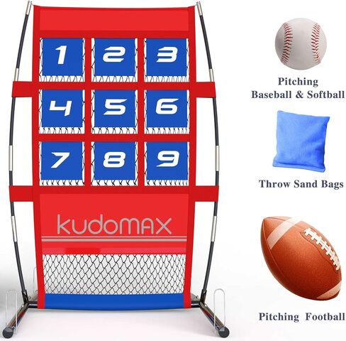 شبكة هدف الترويج - أتقن عرضك! نظام تدريب محمول مع منطقة ضربة مرقمة للبيسبول والكرة اللينة وكرة القدم. تتضمن حقيبة حمل وتتيح التجميع السريع in Kuwait