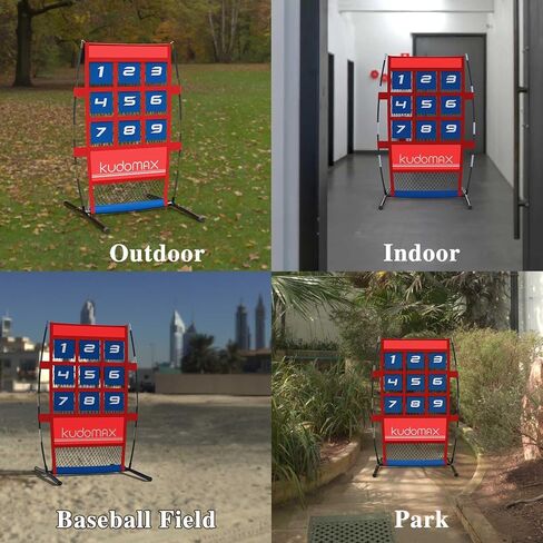 شبكة هدف الترويج - أتقن عرضك! نظام تدريب محمول مع منطقة ضربة مرقمة للبيسبول والكرة اللينة وكرة القدم. تتضمن حقيبة حمل وتتيح التجميع السريع in Kuwait