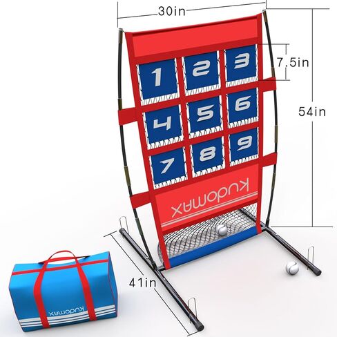 شبكة هدف الترويج - أتقن عرضك! نظام تدريب محمول مع منطقة ضربة مرقمة للبيسبول والكرة اللينة وكرة القدم. تتضمن حقيبة حمل وتتيح التجميع السريع in Kuwait