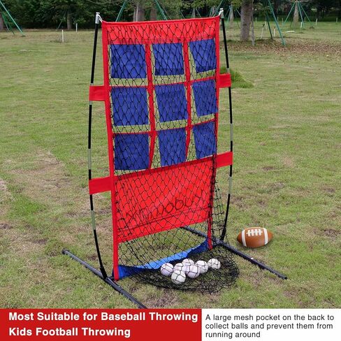 شبكة هدف الترويج - أتقن عرضك! نظام تدريب محمول مع منطقة ضربة مرقمة للبيسبول والكرة اللينة وكرة القدم. تتضمن حقيبة حمل وتتيح التجميع السريع in Kuwait