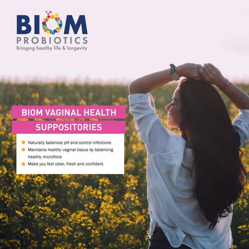 Biom Probiotic Suppository: Natural Vaginal pH and Odor Control Regimen; Balance and Nourishes Vaginal Microbiome; No Parabens (30) in Kuwait
