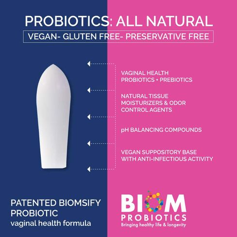 Biom Probiotic Suppository: Natural Vaginal pH and Odor Control Regimen; Balance and Nourishes Vaginal Microbiome; No Parabens (30) in Kuwait