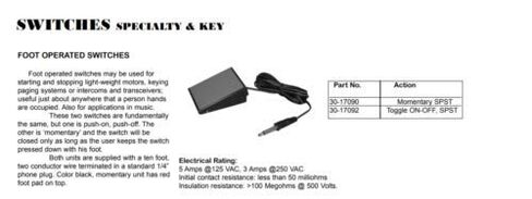 PHILMORE LKG 30-17090 مفتاح قدم بدواسة مؤقتة / قابس هاتف 1/4 بوصة - معتمد in Kuwait