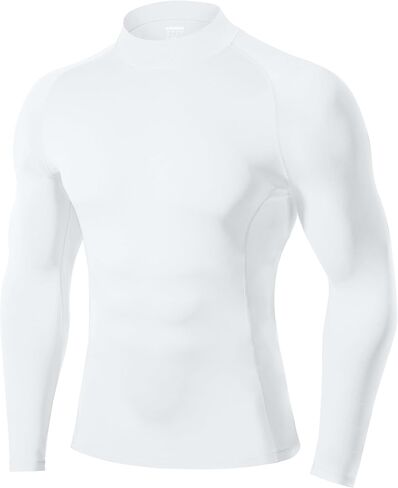 Roadbox Men's Compression Shirt, Mock Turtleneck Long Sleeve Undershirt, Quick Dry Athletic Base Layer for Sports and Workout in Saudi Arabia