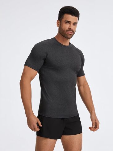 5 Pack Men's Compression Shirts Short Sleeve Cool-Dry Athletic T Shirts Gym Workout Base Layer Undershirts Top in Saudi Arabia