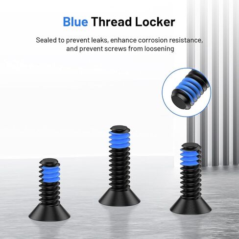 مجموعة براغي نقطة حمراء 9 قطع #6-32 قطر المسمار 7 مم تتضمن 9.5 مم/11 مم/12.5 مم خزانة خيط أزرق من الفولاذ المقاوم للصدأ مسامير رؤية نقطة حمراء للتركيبات البصرية Trijicon RMR/SRO in Kuwait