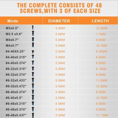مجموعة براغي Red Dot Sight - مجموعة أدوات تركيب متعددة الأحجام مع M3، M4، #4-40، #6-32، #6-40، #6-48 للمسدسات وتوافق بصريات النقطة الحمراء in Kuwait