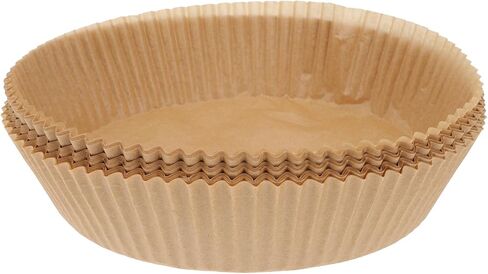 Air Fryer Paper Bowls and Baking Paper Cushions 50pcs Disposable Unperforated round Liners for Kitchen Baking and Oil Absorption in Saudi Arabia