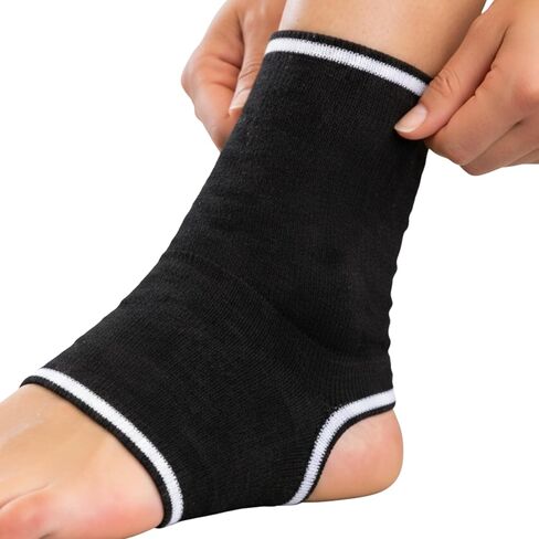 Macco Ankle Compression Sleeve, 2 Pack, Breathable Stretch Knit, Black, One Size, for Running, Basketball, Training in Kuwait