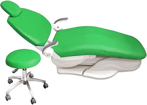 4Pcs/Set Protective Full Dental Chair Cover Seat Protector Cover Elastic Waterproof Protective Case PU Leather Dental Chair Seat Cover Headrest Backrest Protector Dentist Equipment,Dur(Color:Black) in Kuwait