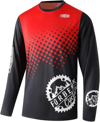قميص ركوب الدراجات MTB للرجال من FORBEMK، قميص طويل الأكمام لركوب الدراجات، عامل حماية من الأشعة فوق البنفسجية 50+ مسامي ماص للرطوبة لركوب الدراجات على الطرق والإندورو in Kuwait