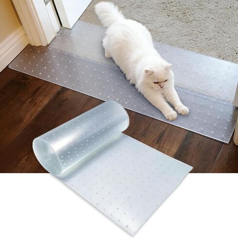 BNOSDM 8.2Ft Cat Carpet Protector for Indoor Pets Carpets Scratch Stopper Heavy Duty Plastic Easy to Cut DIY Clear Non-Slip Floor Runner Stop Cats from Scratching Rugs at Doorway in Saudi Arabia